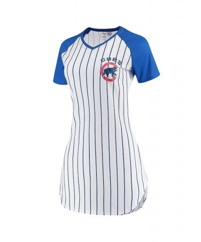 Women's White Chicago Cubs Vigor Pinstripe Nightshirt White $23.21 Pajama