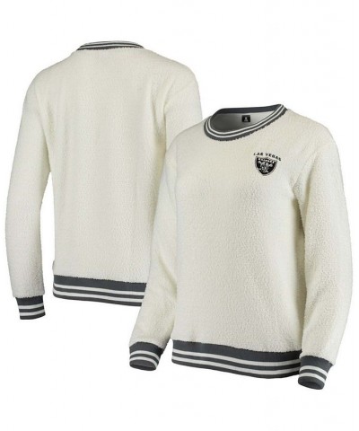 Women's Cream Charcoal Las Vegas Raiders Granite Knit Pullover Sweatshirt Cream, Charcoal $33.60 Sweatshirts