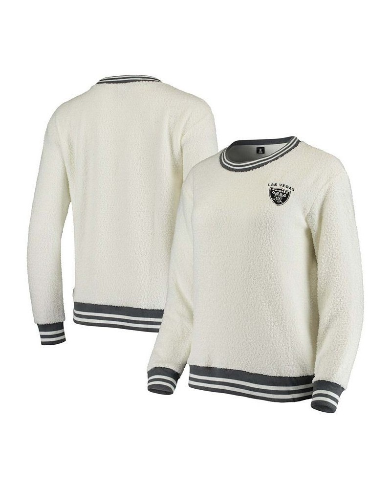 Women's Cream Charcoal Las Vegas Raiders Granite Knit Pullover Sweatshirt Cream, Charcoal $33.60 Sweatshirts