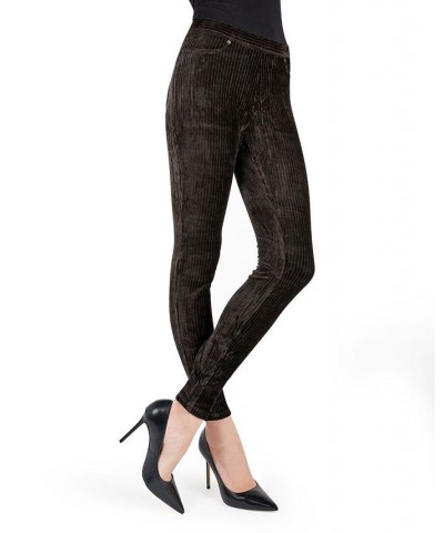 Wide Rib Corduroy Women's Leggings Black $29.70 Pants