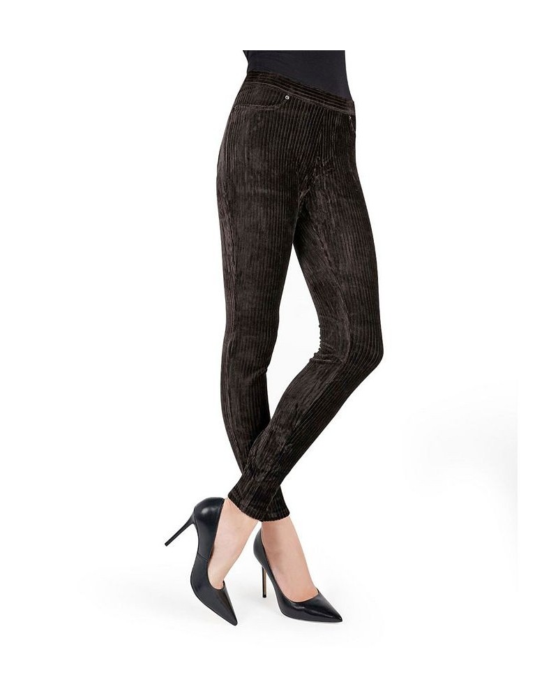 Wide Rib Corduroy Women's Leggings Black $29.70 Pants