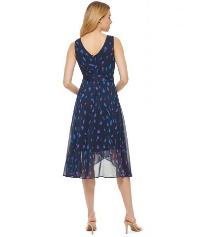 Printed Buckle-Strap Tie-Waist Dress Blue Lagoon Multi $66.24 Dresses