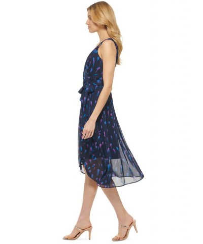 Printed Buckle-Strap Tie-Waist Dress Blue Lagoon Multi $66.24 Dresses