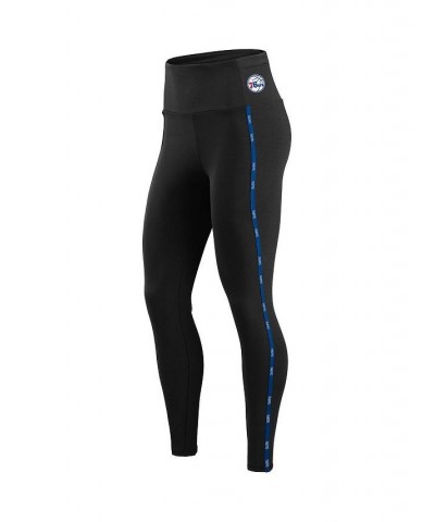 Women's Black Philadelphia 76ers Athletic Stretch Leggings Black $25.20 Pants