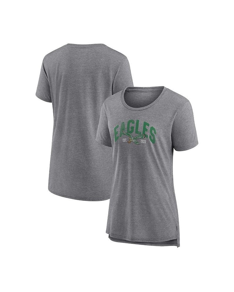 Women's Branded Heathered Gray Philadelphia Eagles Drop Back Modern T-shirt Heathered Gray $25.64 Tops