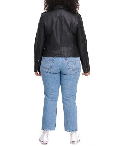 Plus Size Trendy Faux Leather Moto Jacket Biscotti $33.00 Jackets