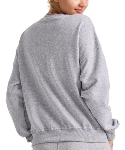 Women's Logo Fleece Crewneck Sweatshirt Gray $21.85 Sweatshirts