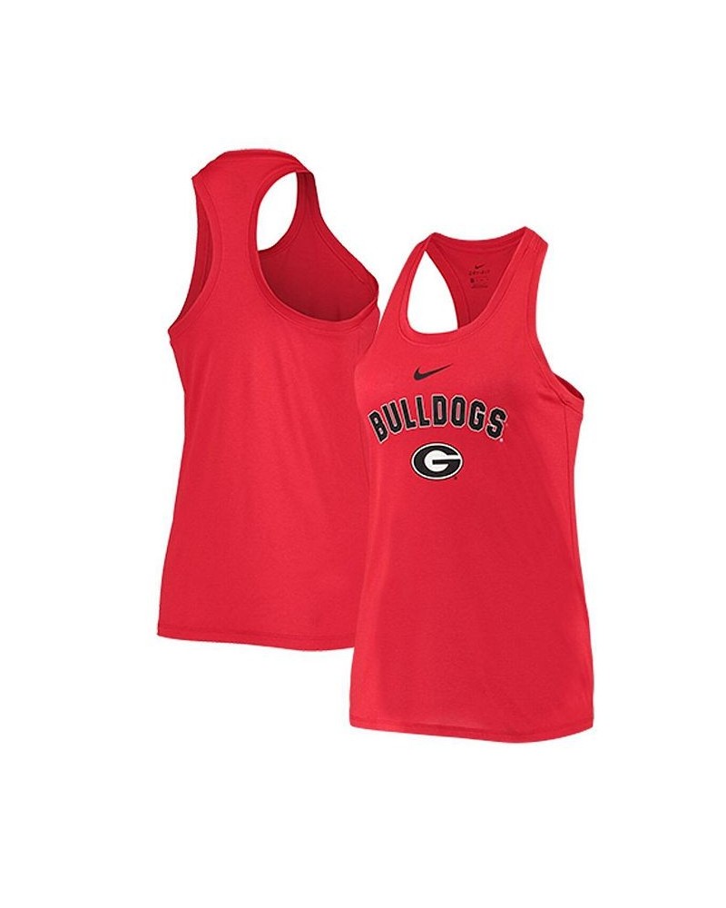 Women's Red Georgia Bulldogs Arch and Logo Classic Performance Tank Top Red $23.09 Tops