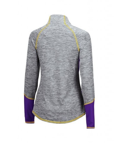 Women's Heathered Gray Purple LSU Tigers Color Block Space-Dye Raglan Quarter-Zip Top Heathered Gray, Purple $32.90 Sweatshirts