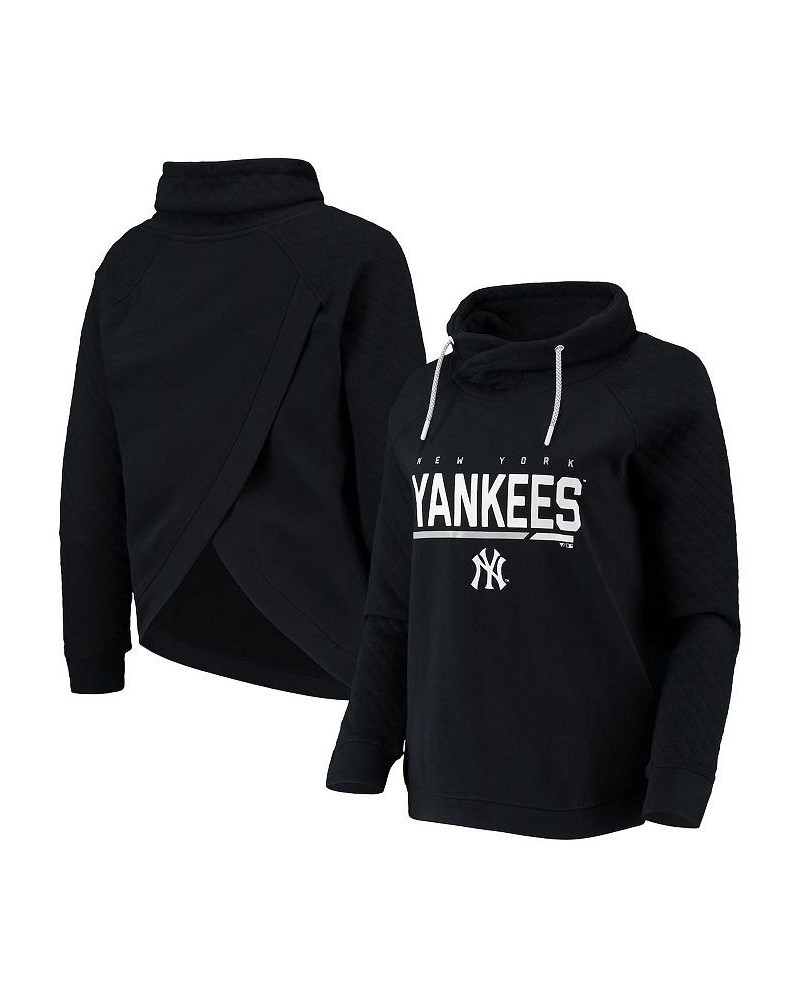 Women's Black New York Yankees Vega Funnel Neck Raglan Pullover Sweatshirt Black $32.55 Sweatshirts