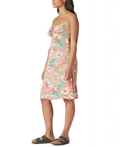 Women's Floral-Print Slip Dress Rust Multi $39.80 Dresses