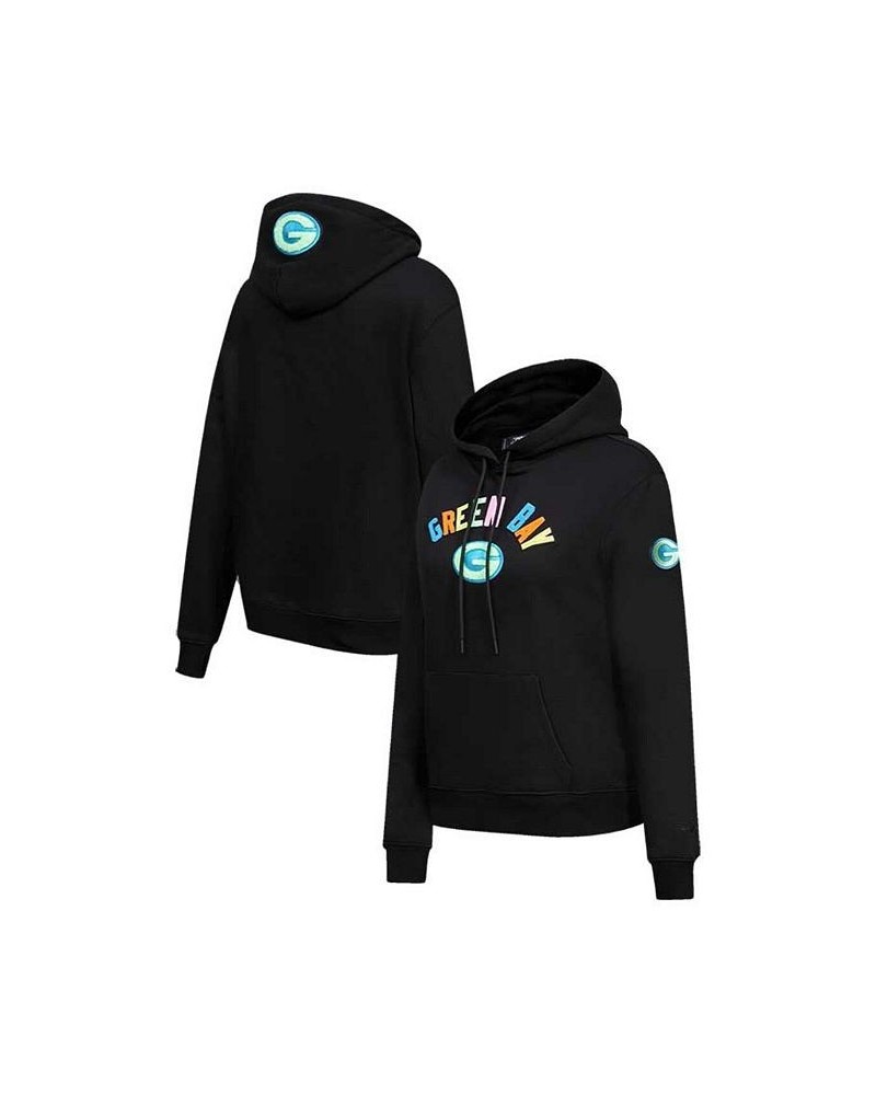 Women's Black Green Bay Packers Neon Fleece Pullover Hoodie Black $35.70 Sweatshirts