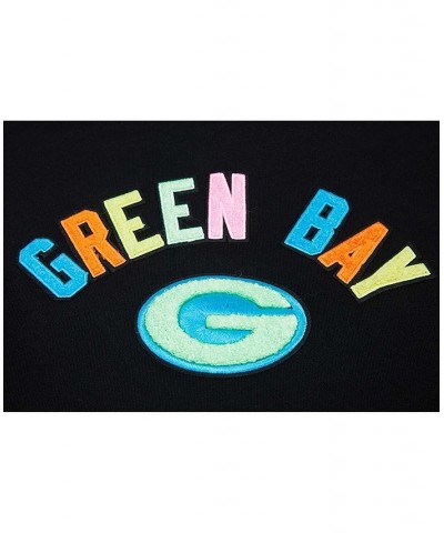 Women's Black Green Bay Packers Neon Fleece Pullover Hoodie Black $35.70 Sweatshirts