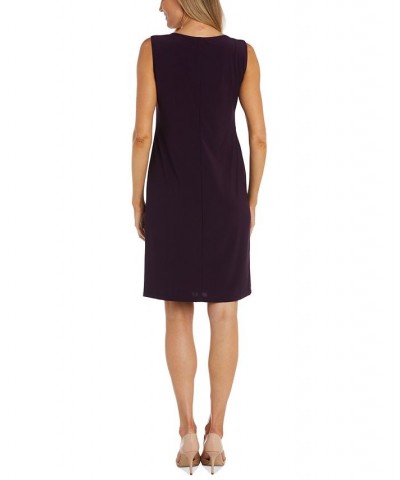 Women's Scoop-Neck Dress & Beaded Jacket Purple $41.86 Dresses