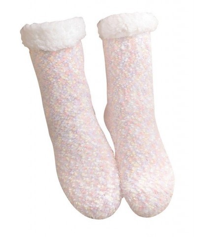 Women's Confetti Slipper Socks Pink $16.64 Socks