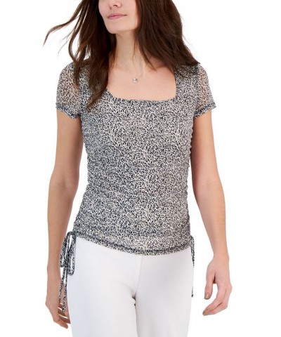 Women's Mesh Side-Tie Top Orla Animal A $24.28 Tops