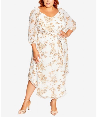 Trendy Plus Size Winnie 3/4 Sleeve Dress Autumn Floral $68.54 Dresses