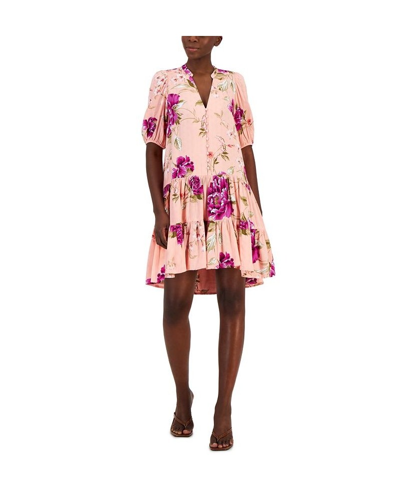 Petite Tiered Floral Dress Pink Peonies Floral $19.70 Dresses