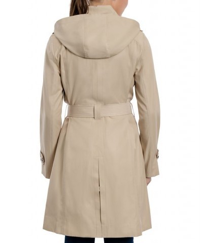 Women's Hooded Double-Breasted Trench Coat Cloudy $40.92 Coats