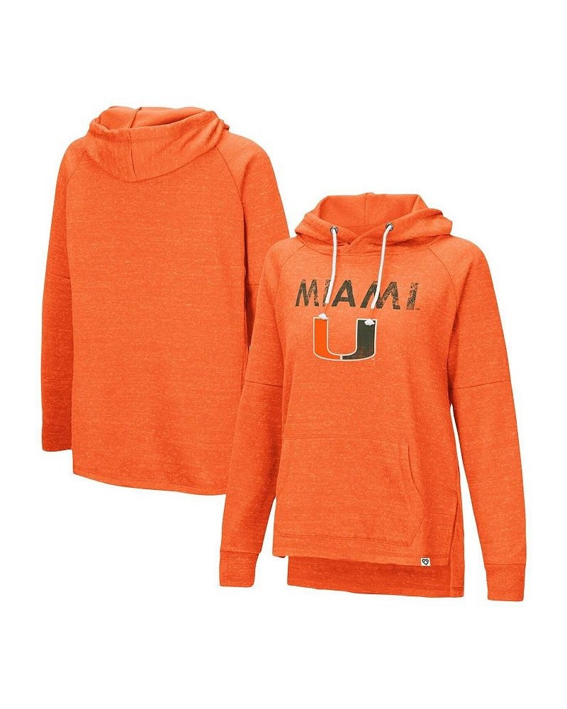 Women's Orange Miami Hurricanes Nollie Raglan Slub Pullover Hoodie Orange $31.85 Sweatshirts