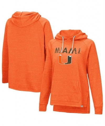 Women's Orange Miami Hurricanes Nollie Raglan Slub Pullover Hoodie Orange $31.85 Sweatshirts