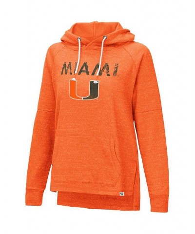 Women's Orange Miami Hurricanes Nollie Raglan Slub Pullover Hoodie Orange $31.85 Sweatshirts