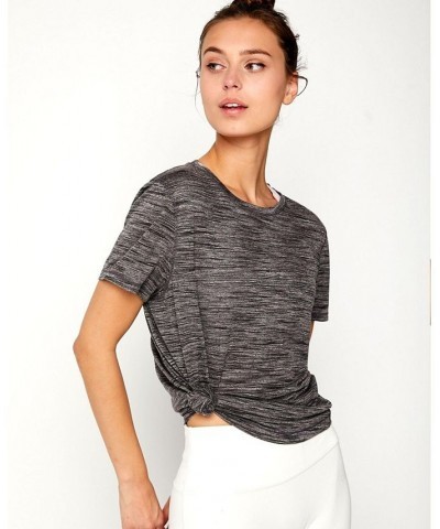 Lea Short Sleeve Top for Women Gray $22.36 Tops