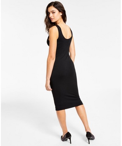 Petite Midi Bodycon Dress Deep Black $15.26 Dresses