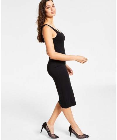 Petite Midi Bodycon Dress Deep Black $15.26 Dresses