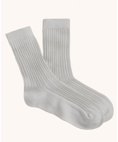 Women's Color Pop Ribbed Crew Socks Gray $10.83 Socks