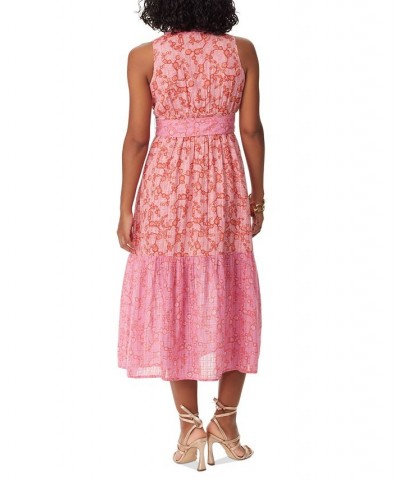 Women's Selene Self-Belt Midi Dress Coastal Floral - Peach Dust $69.96 Dresses