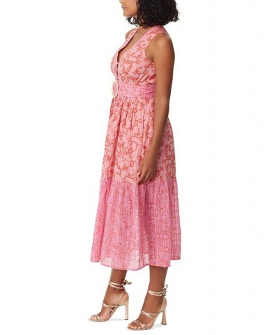 Women's Selene Self-Belt Midi Dress Coastal Floral - Peach Dust $69.96 Dresses