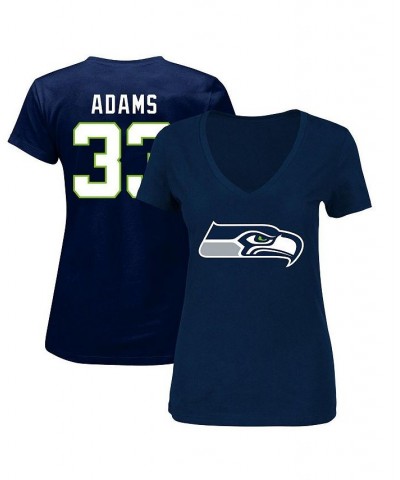 Women's Branded Jamal Adams College Navy Seattle Seahawks Plus Size Player Name and Number V-Neck T-shirt Navy $19.32 Tops