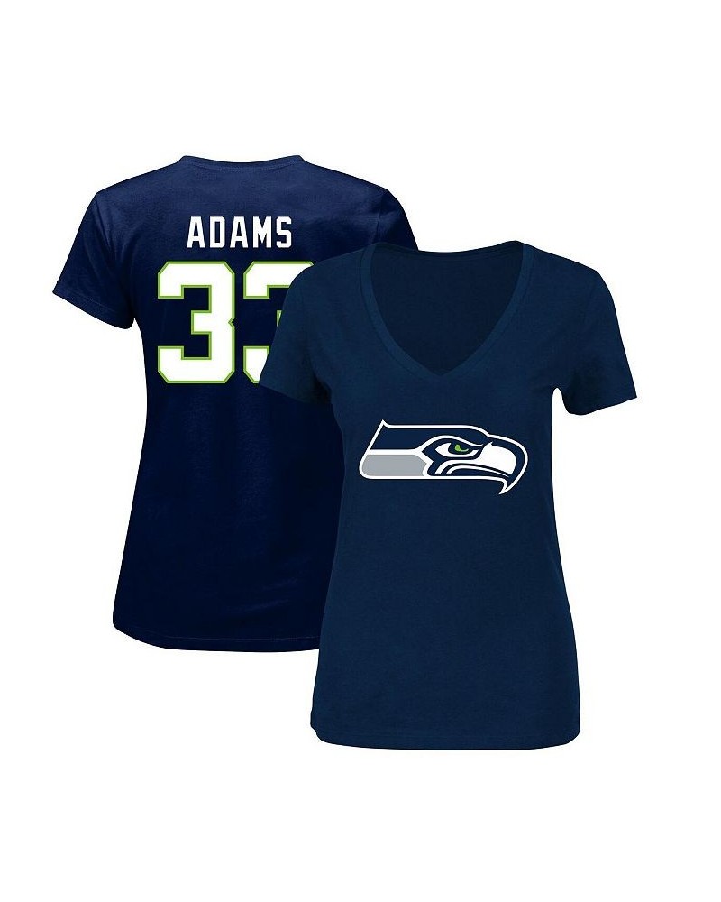 Women's Branded Jamal Adams College Navy Seattle Seahawks Plus Size Player Name and Number V-Neck T-shirt Navy $19.32 Tops