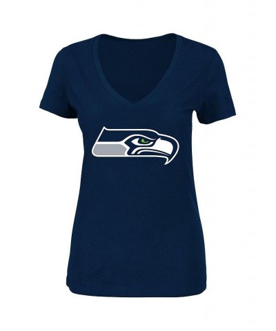 Women's Branded Jamal Adams College Navy Seattle Seahawks Plus Size Player Name and Number V-Neck T-shirt Navy $19.32 Tops