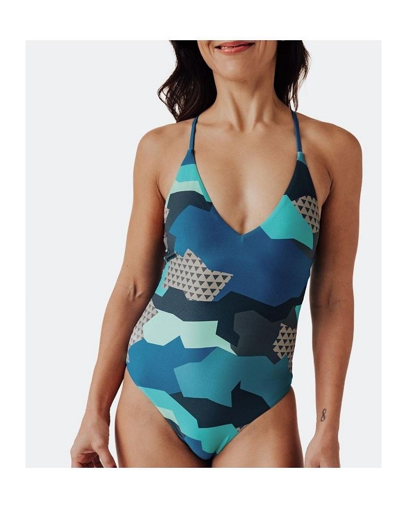 Women's Colorful Camo One Piece Swimsuit Camoflauge $41.65 Swimsuits