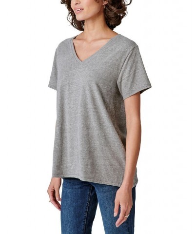 Women's Cotton V-Neck Tee Light Heather Grey (B03) $14.71 Tops