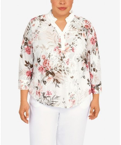 Plus Size Floral Spray Top Multi $33.81 Tops