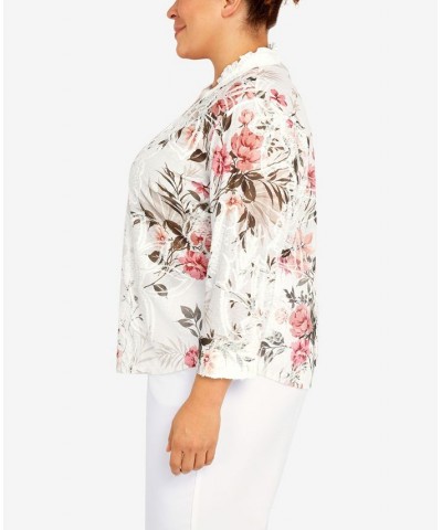 Plus Size Floral Spray Top Multi $33.81 Tops