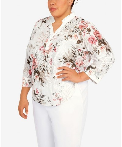 Plus Size Floral Spray Top Multi $33.81 Tops