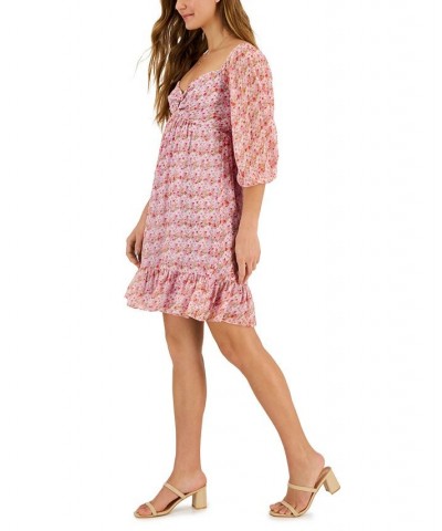 Paris Printed Chiffon Smocked-Back Sheath Dress Lavender/blush $29.60 Dresses