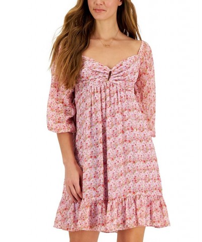 Paris Printed Chiffon Smocked-Back Sheath Dress Lavender/blush $29.60 Dresses