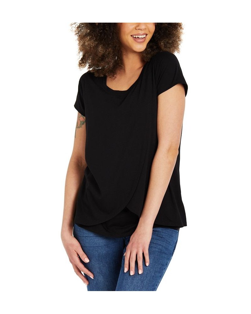 Tiered Nursing Top Black $22.95 Tops