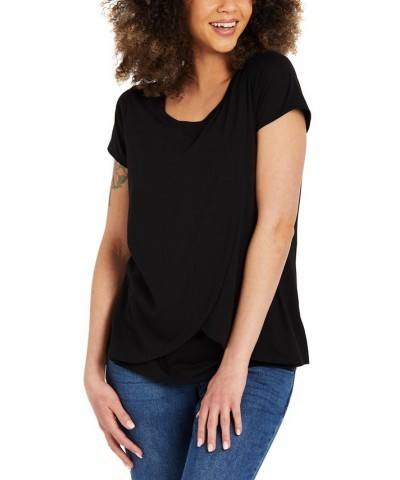 Tiered Nursing Top Black $22.95 Tops