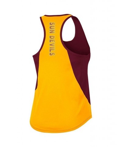 Women's Maroon Arizona State Sun Devils Sachs 2-Hit Scoop Neck Racerback Tank Top Maroon $16.72 Tops