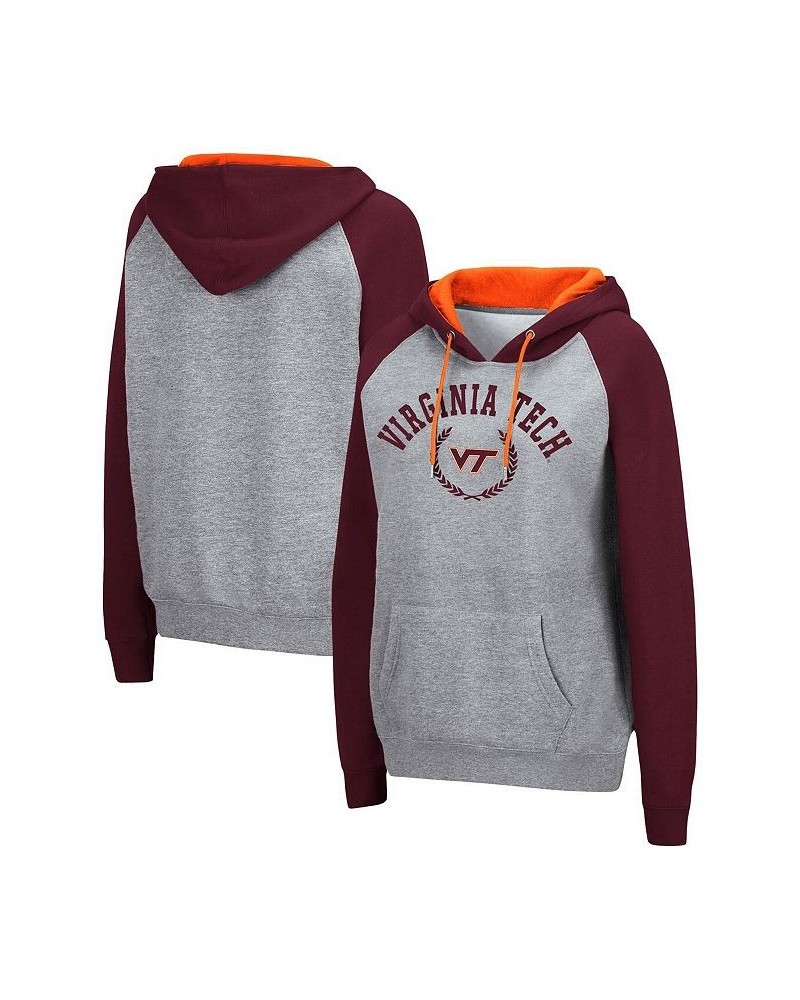 Women's Heather Gray Virginia Tech Hokies Contrast Raglan Pullover Hoodie Heather Gray $29.14 Sweatshirts