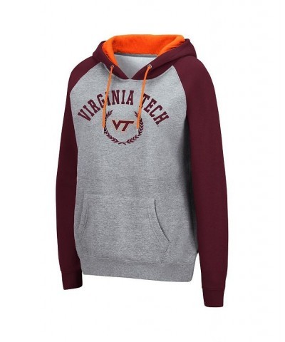 Women's Heather Gray Virginia Tech Hokies Contrast Raglan Pullover Hoodie Heather Gray $29.14 Sweatshirts