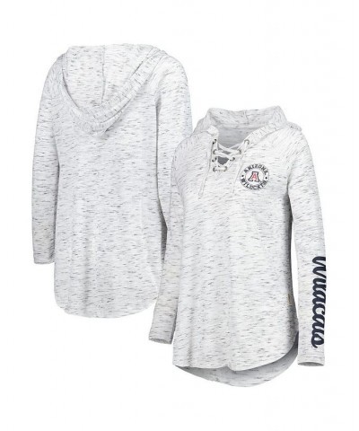 Women's Gray Arizona Wildcats Space Dye Lace-Up V-Neck Raglan Long Sleeve T-shirt Gray $22.00 Tops