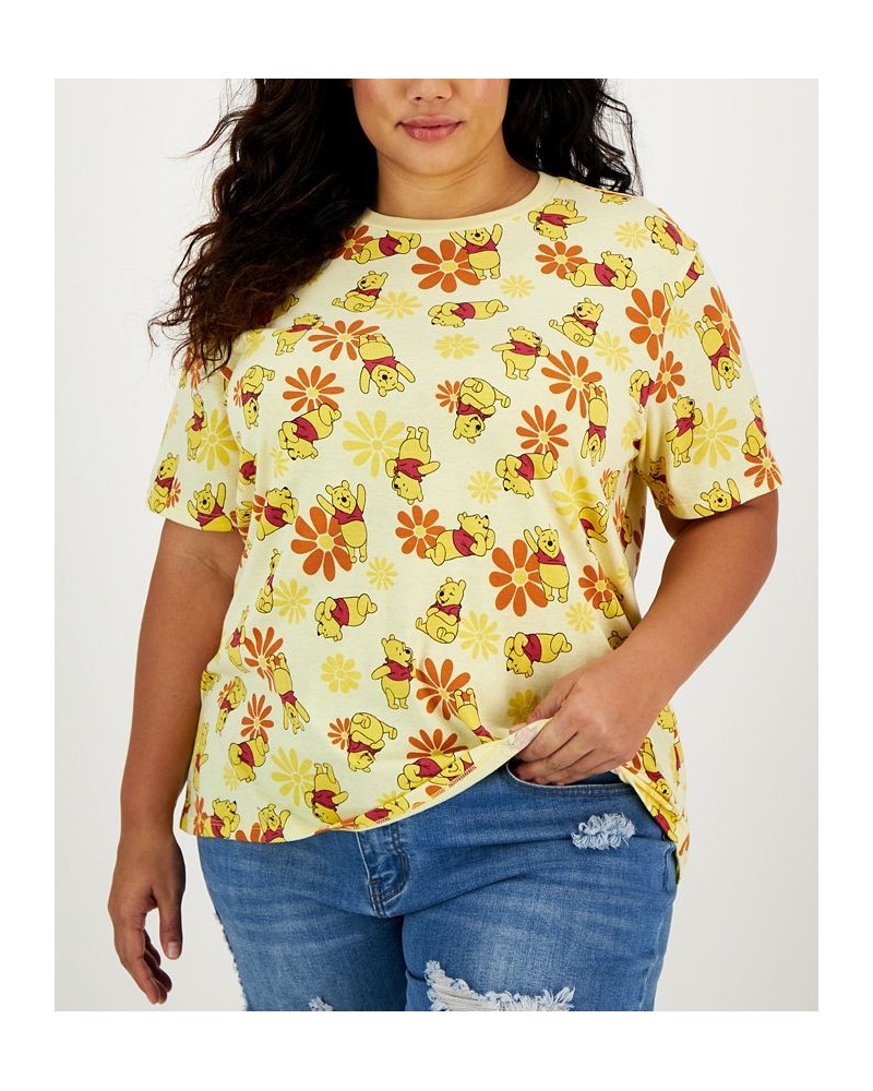 Trendy Plus Size Short-Sleeve Winnie The Pooh Printed T-Shirt Pastel Yellow $13.10 Tops