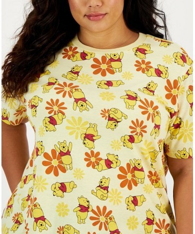 Trendy Plus Size Short-Sleeve Winnie The Pooh Printed T-Shirt Pastel Yellow $13.10 Tops